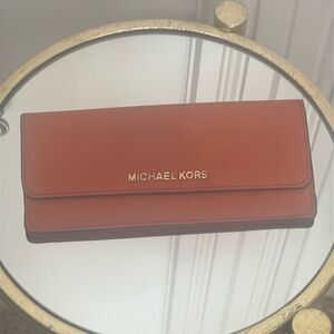 Michael Kors Orange Leather Long Wallet
